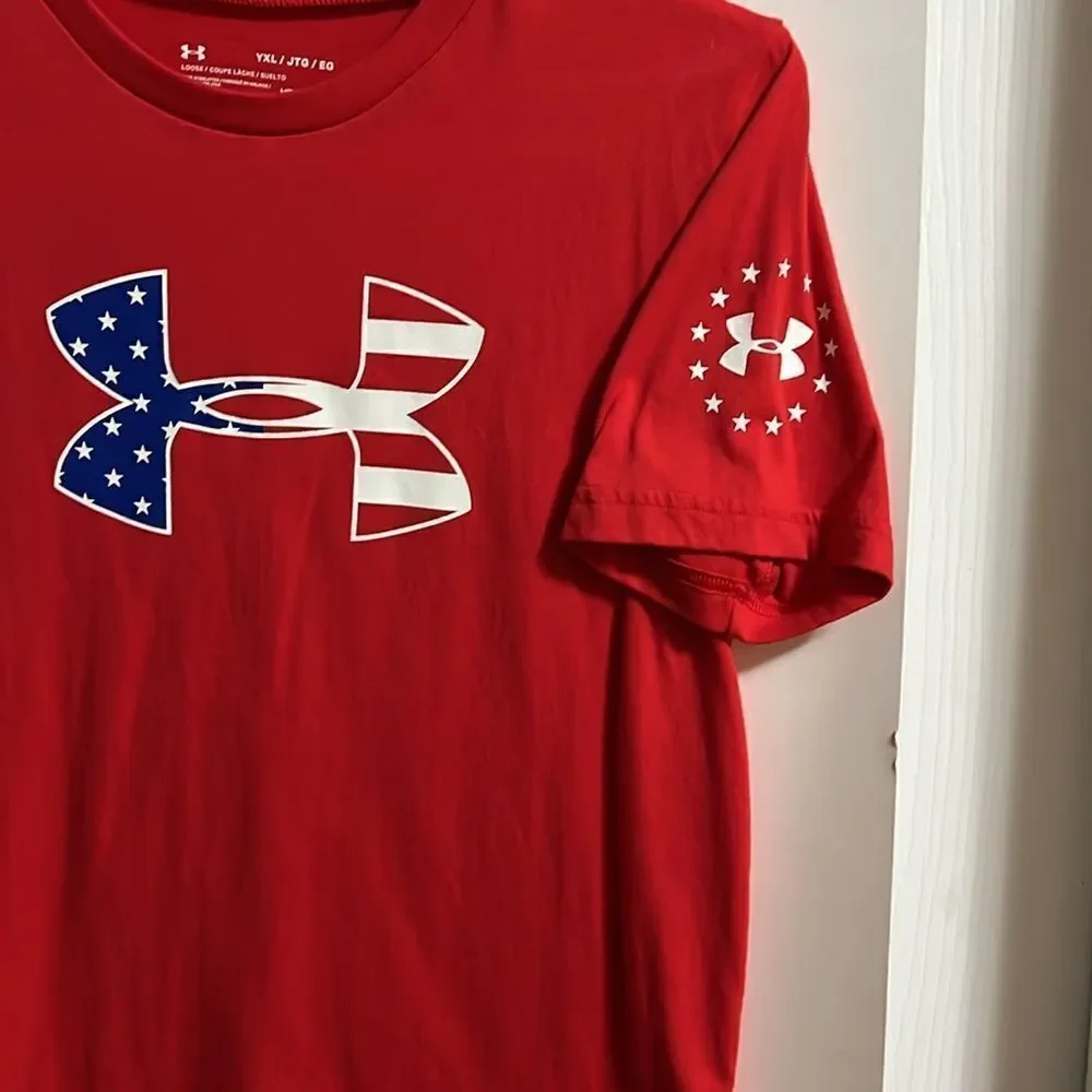 Under Armour youth XL red patriotic shirt.